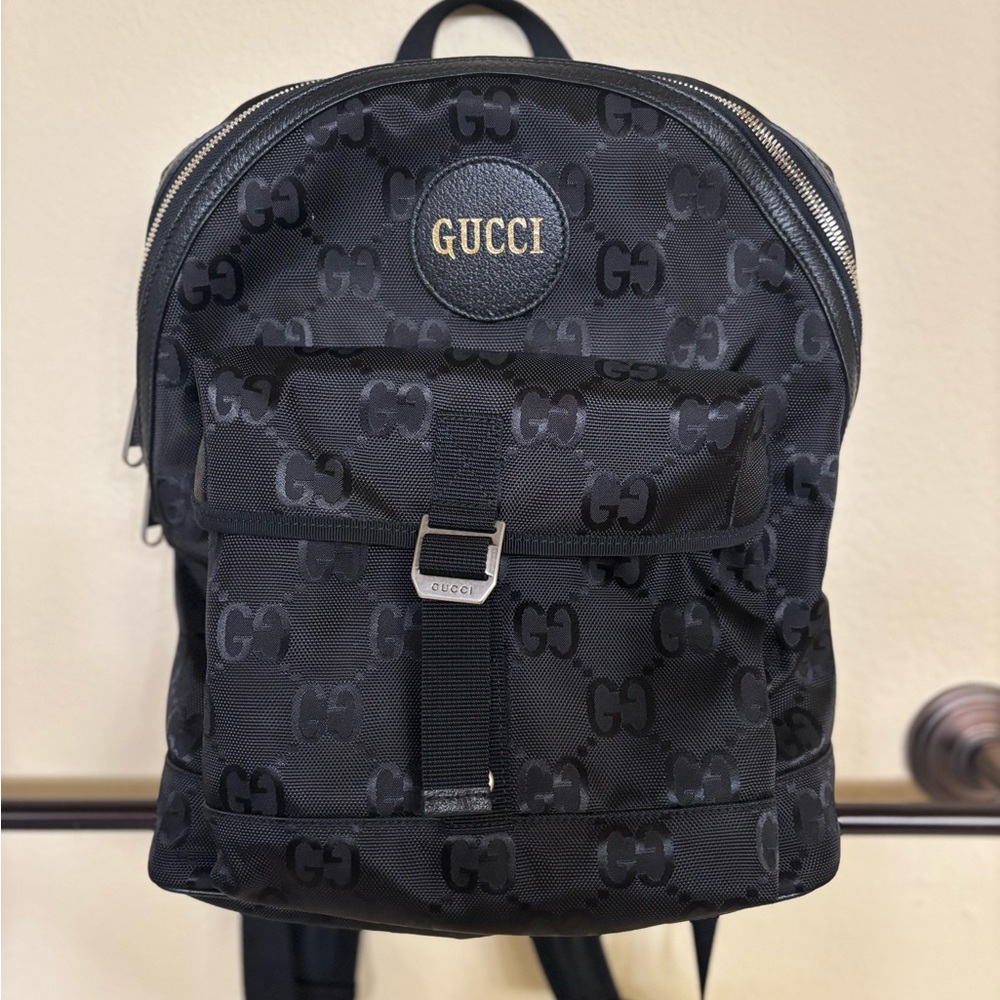 Gucci Black Monogram Backpack
